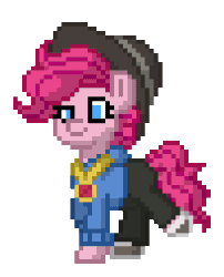 Size: 204x252 | Tagged: safe, imported from derpibooru, pinkie pie, pony, pony town, animated, g4, pixel art, rapper pie, simple background, solo, transparent background, walking