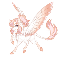 Size: 3200x2800 | Tagged: safe, artist:gigason, imported from derpibooru, oc, oc only, oc:crossfire, pegasus, pony, colored wings, eye clipping through hair, eyebrows, eyebrows visible through hair, female, grin, high res, looking at you, magical lesbian spawn, mare, obtrusive watermark, offspring, parent:fleur-de-lis, parent:spitfire, pegasus oc, signature, simple background, smiling, smiling at you, solo, spread wings, transparent background, two toned wings, watermark, wings