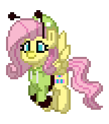 Size: 216x244 | Tagged: safe, imported from derpibooru, fluttershy, pegasus, pony, pony town, animated, antonymph, blinking, fluttgirshy, flying, g4, gir, invader zim, pixel art, simple background, solo, transparent background