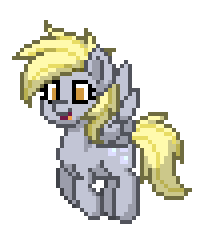 Size: 204x244 | Tagged: safe, artist:twilyisbestpone, derpibooru exclusive, imported from derpibooru, derpy hooves, pegasus, pony, pony town, animated, cute, derpabetes, female, flying, gif, happy, mare, open mouth, pixel art, simple background, smiling, solo, sprite, transparent background, wings