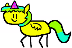 Size: 1749x1156 | Tagged: safe, artist:nature guard, imported from derpibooru, oc, oc only, oc:nature guard, pegasus, pony, birthday, hat, party hat, simple background, smiling, solo, stylistic suck, white background