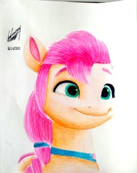 Size: 811x1024 | Tagged: safe, artist:isaccamarena, imported from derpibooru, sunny starscout, earth pony, pony, g5, solo, traditional art