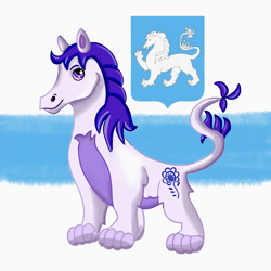 Size: 1000x1000 | Tagged: safe, artist:moorbeere, imported from derpibooru, original species, pony, nation ponies, novgorod, ponified, republic of novgorod, russia, solo, white-blue-white flag