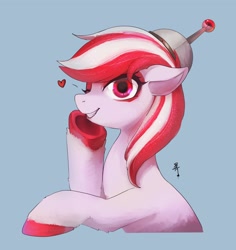 Size: 1930x2048 | Tagged: safe, artist:hosikawa, imported from derpibooru, sugar moonlight, earth pony, pony, adorasexy, beautiful, beautisexy, bust, cute, female, floating heart, g5, hat, heart, hoof heart, mare, one eye closed, portrait, sexy, simple background, solo, underhoof, upside-down hoof heart