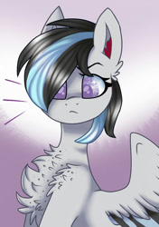 Size: 750x1064 | Tagged: safe, artist:moonert, imported from derpibooru, oc, pegasus, pony, bust, chest fluff, eyelashes, frown, pegasus oc, solo, wings