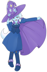 Size: 1444x2224 | Tagged: safe, artist:batipin, imported from derpibooru, trixie, equestria girls, cape, clothes, female, hat, simple background, solo, transparent background, trixie's cape, trixie's hat