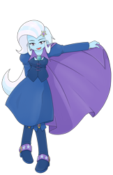 Size: 1444x2224 | Tagged: safe, alternate version, artist:batipin, imported from derpibooru, trixie, equestria girls, brooch, cape, clothes, female, jewelry, simple background, solo, transparent background, trixie's brooch, trixie's cape