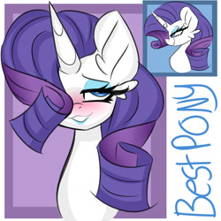 Size: 1280x1280 | Tagged: safe, artist:ladylullabystar, imported from derpibooru, rarity, pony, bust, portrait, solo