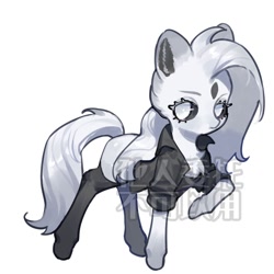 Size: 2000x2000 | Tagged: safe, artist:puzi, imported from derpibooru, oc, oc only, earth pony, pony, chest fluff, chinese, clothes, female, mare, simple background, solo, watermark, white background