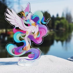 Size: 3072x3072 | Tagged: safe, artist:drtuo4, imported from derpibooru, princess celestia, pony, hoof shoes, irl, jewelry, long mane, long tail, peytral, photo, princess shoes, regalia, slim, solo, spread wings, tail, wings