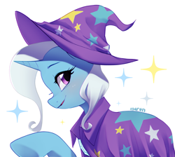 Size: 2517x2257 | Tagged: safe, artist:maren, imported from derpibooru, trixie, pony, unicorn, clothes, hat, looking at you, simple background, solo, trixie's hat, white background
