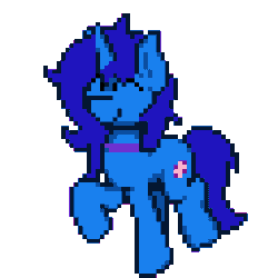 Size: 256x256 | Tagged: safe, artist:bitassembly, imported from derpibooru, oc, oc only, oc:delly, pony, unicorn, ^^, animated, collar, commission, cute, dancing, eyes closed, female, full body, gif, happy, hooves, horn, loop, mare, simple background, smiling, solo, tippy taps, transparent background, trotting, trotting in place, unicorn oc, ych result