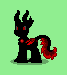 Size: 67x75 | Tagged: safe, artist:dematrix, imported from derpibooru, oc, oc:king seduro, draconequus, pony, pony town, evil, green background, male, pixel art, red eyes, simple background, solo, stallion