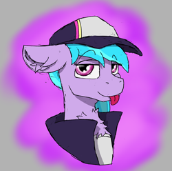 Size: 2064x2049 | Tagged: safe, artist:reddthebat, imported from derpibooru, azure velour, earth pony, pony, baseball cap, cap, chest fluff, ear fluff, female, hat, mare, snapback, solo, tongue out