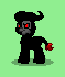 Size: 59x70 | Tagged: safe, artist:dematrix, imported from derpibooru, oc, oc:phobous, pony, pony town, angry, evil, green background, leonine tail, male, pixel art, red eyes, simple background, solo, stallion, tail