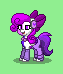 Size: 63x74 | Tagged: safe, artist:dematrix, imported from derpibooru, pony, pony town, bow, clothes, cute, facial markings, falchion β (falchion beta), felichia β (felichia beta), female, gradius, gradius gaiden, green background, hair bow, headphones, konami, mare, pixel art, ponified, rule 63, simple background, smiling, solo