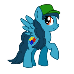 Size: 900x900 | Tagged: safe, artist:hintomikto, imported from derpibooru, oc, oc only, pegasus, pony, eyelashes, female, hat, mare, pegasus oc, simple background, smiling, solo, transparent background, wings