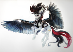 Size: 5239x3745 | Tagged: safe, artist:mithriss, imported from derpibooru, oc, oc only, oc:#, pony, cybernetic wings, solo, wings