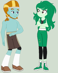 Size: 444x564 | Tagged: safe, artist:matthewjabeznazarioa, imported from derpibooru, rockhoof, wallflower blush, human, equestria girls, crossover, equestria girls-ified, exeron fighters, exeron outfit, martial arts kids, martial arts kids outfit
