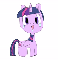 Size: 3319x3487 | Tagged: safe, artist:gakushuogawa, imported from derpibooru, twilight sparkle, alicorn, pony, female, horn, intentionally bad, looking at you, mare, open mouth, simple background, solo, twilight sparkle (alicorn), white background, wings