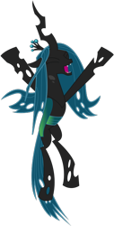 Size: 410x804 | Tagged: safe, artist:alltoasters, imported from derpibooru, queen chrysalis, changeling, changeling queen, a canterlot wedding, season 2, .svg available, bipedal, eyes closed, female, high res, jumping, simple background, solo, transparent background, vector