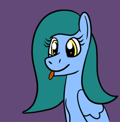 Size: 2047x2082 | Tagged: safe, artist:platinumdrop, imported from derpibooru, oc, pegasus, pony, bust, portrait, random pony, simple background, tongue out