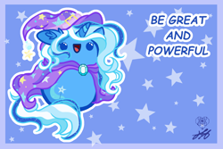 Size: 3000x2000 | Tagged: safe, artist:stainedglasslighthea, imported from derpibooru, trixie, pony, unicorn, :d, beady eyes, bean pony, chibi, cute, diatrixes, ear fluff, female, great and powerful, open mouth, open smile, potato pony, smiling, solo, wallpaper