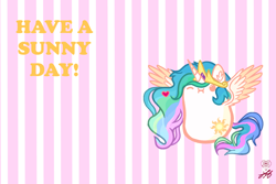 Size: 3000x2000 | Tagged: safe, artist:stainedglasslighthea, imported from derpibooru, princess celestia, alicorn, :i, beady eyes, bean pony, crown, cute, cutelestia, female, jewelry, one eye closed, potato pony, regalia, smiling, solo, wallpaper, wink