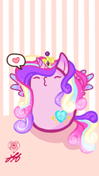Size: 1080x1920 | Tagged: safe, artist:stainedglasslighthea, imported from derpibooru, princess cadance, alicorn, pony, abstract background, bean pony, cute, cutedance, female, kissy face, phone wallpaper, potato pony, solo, wallpaper