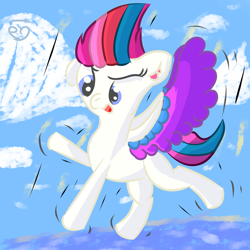 Size: 2000x2000 | Tagged: safe, artist:papacruda09, imported from derpibooru, zipp storm, pegasus, pony, cloud, falling down, flying, g5, practice background, practice drawing, simple background, solo, wings