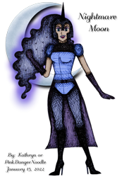 Size: 554x800 | Tagged: safe, artist:xlunarmoonlight, imported from derpibooru, nightmare moon, human, armor, boots, clothes, evening gloves, eyeshadow, female, gloves, helmet, high heel boots, humanized, lipstick, long gloves, makeup, open mouth, shoes, simple background, solo, transparent background