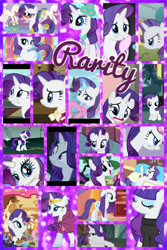 Size: 1200x1800 | Tagged: safe, artist:princessemerald7, imported from derpibooru, applejack, fluttershy, rarity, sweetie belle, twilight sparkle, pony, unicorn, a dog and pony show, look before you sleep, magic duel, season 1, season 2, season 3, sisterhooves social, beatnik rarity, clothes, collage, dress, female, gala dress, glasses, mare, rarity's glasses, sweater, wedding dress, wet, wet mane