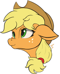 Size: 3826x4716 | Tagged: safe, artist:aquamuro, imported from derpibooru, applejack, earth pony, pony, absurd resolution, applejack's hat, bust, cowboy hat, female, hat, mare, portrait, signature, simple background, sketch, smiling, smug, transparent background