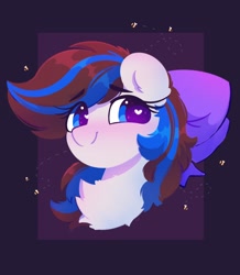 Size: 2704x3102 | Tagged: safe, artist:flixanoa, imported from derpibooru, oc, oc only, oc:breezy, earth pony, pony, bow, bust, hair bow, heart eyes, solo, wingding eyes
