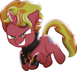 Size: 5282x4901 | Tagged: safe, artist:lincolnbrewsterfan, imported from derpibooru, oc, oc only, oc:fire brander, pony, unicorn, fallout equestria, my little pony: the movie, the cutie re-mark, .svg available, adorabolical, bandana, colored pupils, contemplating insanity, context is for the weak, crouching, cute, cute little fangs, evil grin, fallout equestria oc, fangs, green eyes, grin, gun, handgun, happy, horn, inkscape, insanity, jumping, male, movie accurate, moviefied, narrowed eyes, neckerchief, pipbuck, pipbuck 3000, ponified, pounce, show moviefied, shrunken pupils, slasher smile, slit pupils, smiling, solo, stalker, stallion, stallion oc, striped mane, striped tail, svg, tail, two toned mane, two toned tail, unicorn oc, vector, weapon