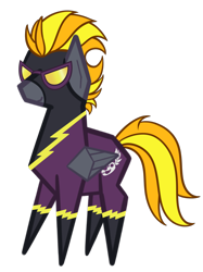 Size: 3069x4096 | Tagged: safe, artist:justapone, imported from derpibooru, oc, oc only, oc:blaze (shadowbolt), pegasus, pony, big eyes, clothes, colored, costume, male, pegasus oc, pointy ponies, shadowbolts, shadowbolts costume, simple background, solo, stallion, transparent background, wings