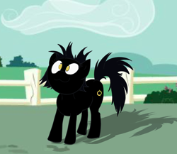 Size: 1000x866 | Tagged: safe, artist:rusticanon, imported from derpibooru, oc, oc only, earth pony, pony, :3, female, mare, shadow, solo, void