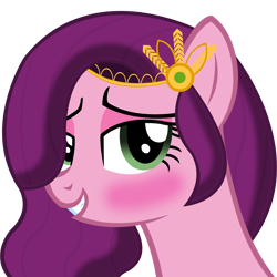 Size: 8000x8000 | Tagged: safe, artist:laszlvfx, imported from derpibooru, pipp petals, pegasus, pony, absurd resolution, blushing, bust, female, g4, g5, g5 to g4, generation leap, grin, lidded eyes, looking at you, mare, portrait, simple background, smiling, smiling at you, solo, transparent background, vector