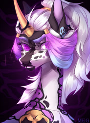 Size: 1280x1742 | Tagged: safe, artist:meggychocolatka, imported from derpibooru, oc, oc only, pony, unicorn, bust, eyelashes, female, horn, horn ring, mare, ring, solo, unicorn oc