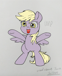 Size: 2267x2756 | Tagged: safe, artist:twiliset, imported from derpibooru, derpy hooves, pegasus, pony, :d, happy, open mouth, open smile, simple background, smiling, solo, standing