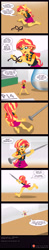 Size: 2292x11807 | Tagged: safe, artist:niban-destikim, imported from derpibooru, sunset shimmer, human, comic:the shrinking project, equestria girls, barefoot, barefooting, comic, comic strip, commission, feet, glasses, implied sci-twi, micro, nail, shrunken