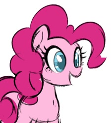 Size: 484x540 | Tagged: safe, artist:_ton618_, imported from derpibooru, pinkie pie, earth pony, pony, female, mare, open mouth, simple background, solo, white background