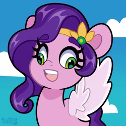 Size: 4000x4000 | Tagged: safe, artist:partylikeanartist, imported from derpibooru, pipp petals, pegasus, pony, derp, didney worl, exploitable meme, g5, my little pony: a new generation, solo