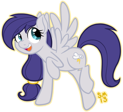 Size: 986x903 | Tagged: safe, artist:serenamidori, imported from derpibooru, oc, oc only, oc:silverstorm, pegasus, pony, 2013, female, mare, open mouth, pegasus oc, simple background, solo, transparent background