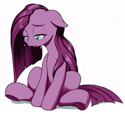 Size: 491x448 | Tagged: safe, artist:dstears, edit, editor:pagiepoppie12345, imported from derpibooru, pinkie pie, earth pony, pony, crying, female, looking down, mare, pinkamena diane pie, pinkie cry, sad, simple background, white background