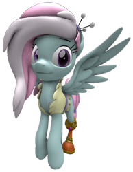 Size: 559x720 | Tagged: safe, artist:topsangtheman, imported from derpibooru, kerfuffle, pegasus, pony, 3d, looking at you, prosthetics, simple background, solo, source filmmaker, transparent background