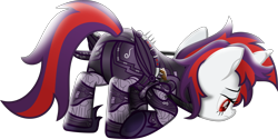 Size: 9692x4858 | Tagged: safe, artist:lincolnbrewsterfan, imported from derpibooru, oc, oc only, oc:blackjack, oc:cognitum, cyber pony, cyborg, pony, unicorn, fallout equestria, fallout equestria: project horizons, my little pony: the movie, the beginning of the end, .svg available, alternate universe, amputee, artificial wings, augmented, back of head, butt, closed mouth, colored pupils, craft, cyber eye, cyber eyes, cybernetic legs, dragging, engraving, face down, face down ass up, fanfic art, female, focused, folded wings, frown, gradient mane, gradient tail, gun, handgun, horn, inkscape, level 5 (iconium) (project horizons), level 6 (cognitum) (project horizons), lidded eyes, looking down, looking forward, mare, mechanical wing, moonlight eclipse (project horizons), movie accurate, pipbuck, pistol, plot, purple mane, purple tail, raised tail, red eyes, red mane, red tail, revolver, sad, security, simple background, solo, svg, sword, tail, three quarter view, transparent background, two toned hair, two toned mane, two toned tail, unicorn oc, vector, vigilance (gun), weapon, wings