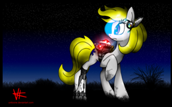 Size: 2600x1608 | Tagged: safe, artist:unitoone, imported from derpibooru, oc, oc only, oc:randy, cyborg, earth pony, pony, solo