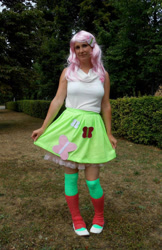 Size: 622x960 | Tagged: safe, artist:salemsparkler, imported from derpibooru, fluttershy, human, equestria girls, clothes, cosplay, costume, galacon, galacon 2015, irl, irl human, photo, solo