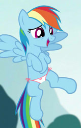 Size: 330x520 | Tagged: safe, edit, edited screencap, imported from derpibooru, screencap, rainbow dash, pegasus, pony, season 5, what about discord?, clothes, cute, female, laughing, mare, panties, solo, underwear